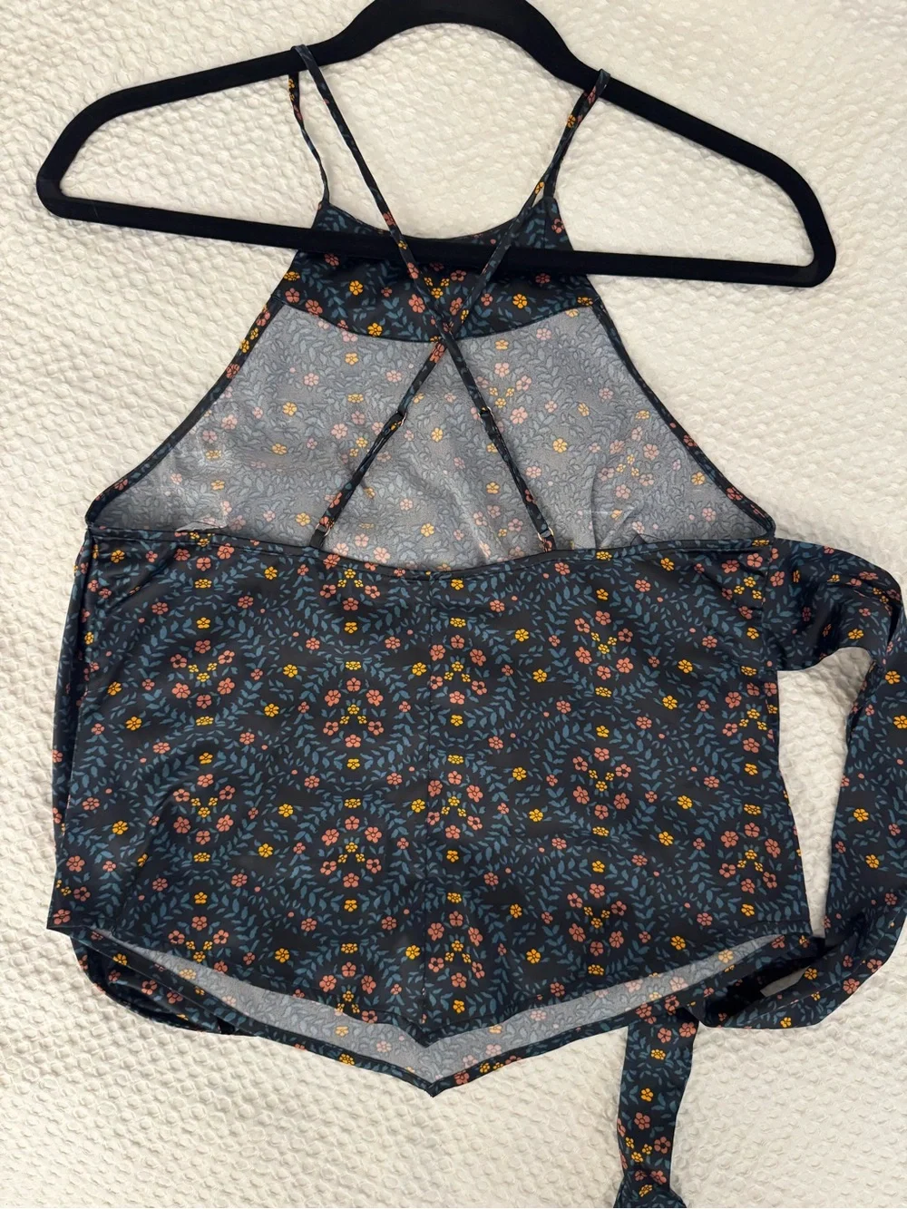 Free People Navy Floral Halter Camisole Size S